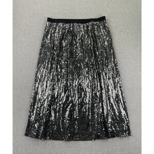 DR2 Daniel Rainn Skirt Size XL Black Sequin Midi Maxi Lined Pull On Party Glam